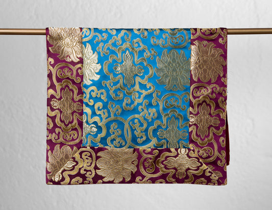 Paño de brocado estándar / Cubierta de mesa de práctica - Púrpura y turquesa