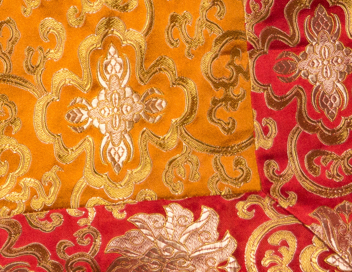 Mantel de brocado cuadrado/mantel de práctica – rojo y naranja