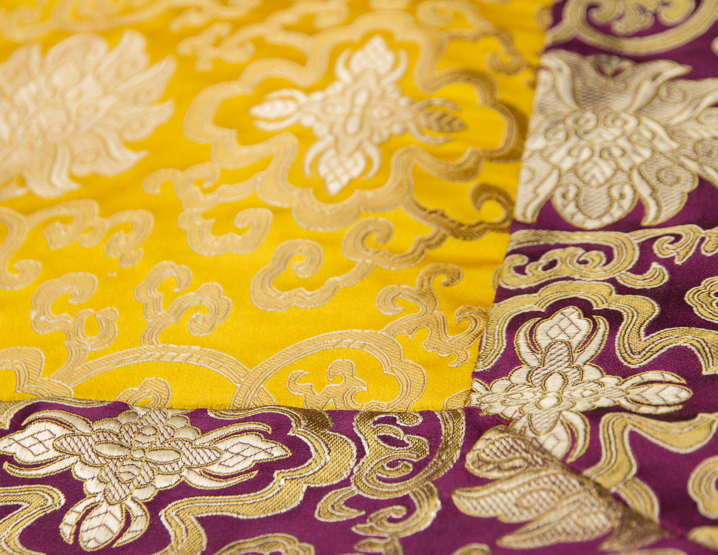 Standard Brocade Cloth / Practice Table Cover – Purple & Yellow