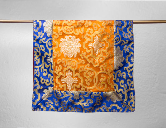 Paño de brocado estándar / Cubierta de mesa de práctica - Azul y naranja