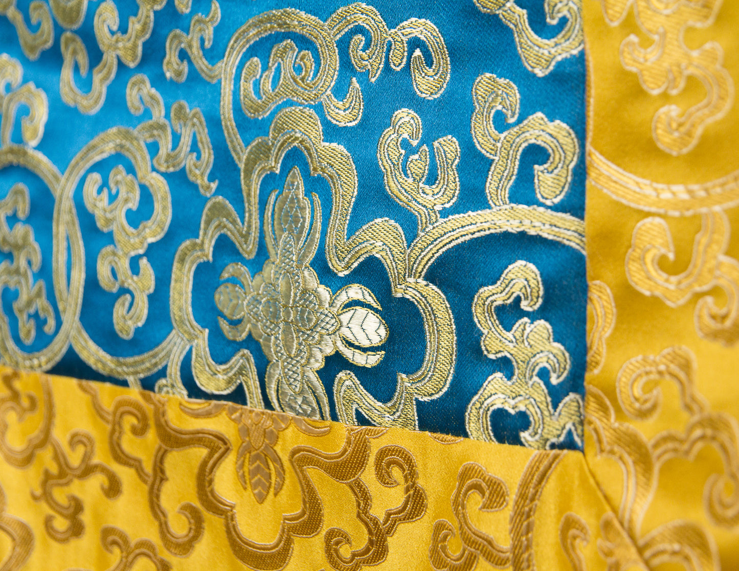 Standard Brocade Cloth / Practice Table Cover – Yellow & Turquoise