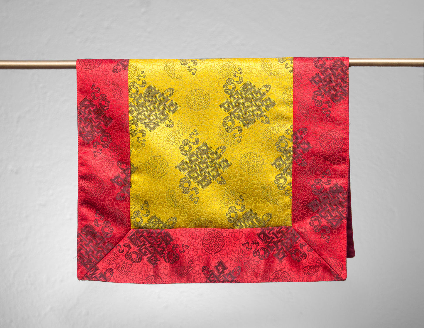 Standard Brocade Cloth / Practice Table Cover – Red & Yellow Endless Knot