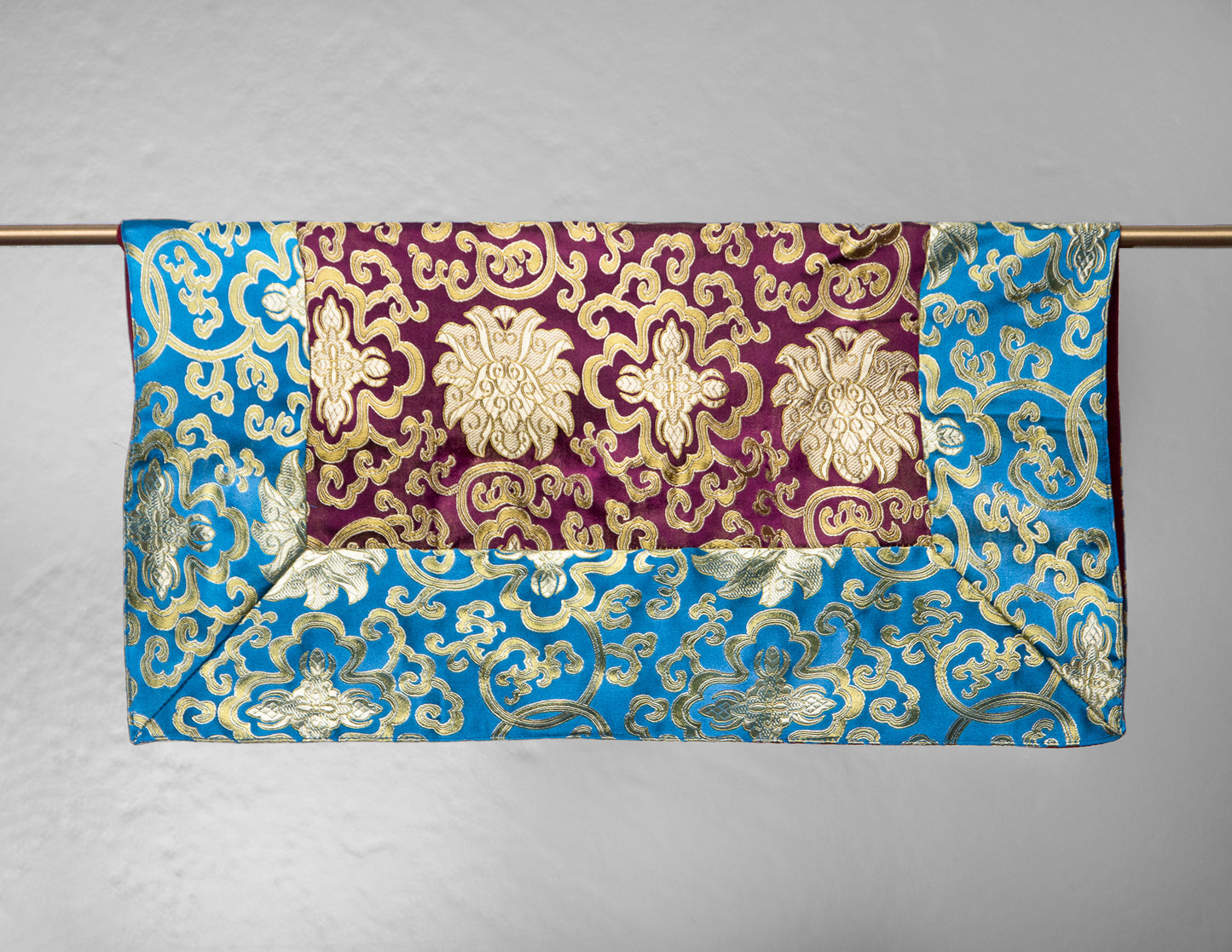 Mantel de brocado cuadrado / Cubierta de mesa de práctica - Turquesa y púrpura