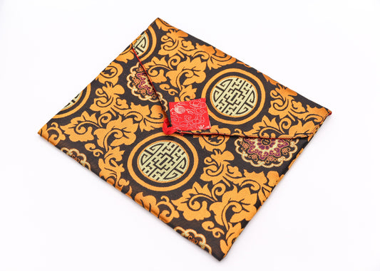 Brocade Envelope, Black & Gold