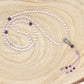 Mala de Cuarzo Claro y Amatista – 6mm