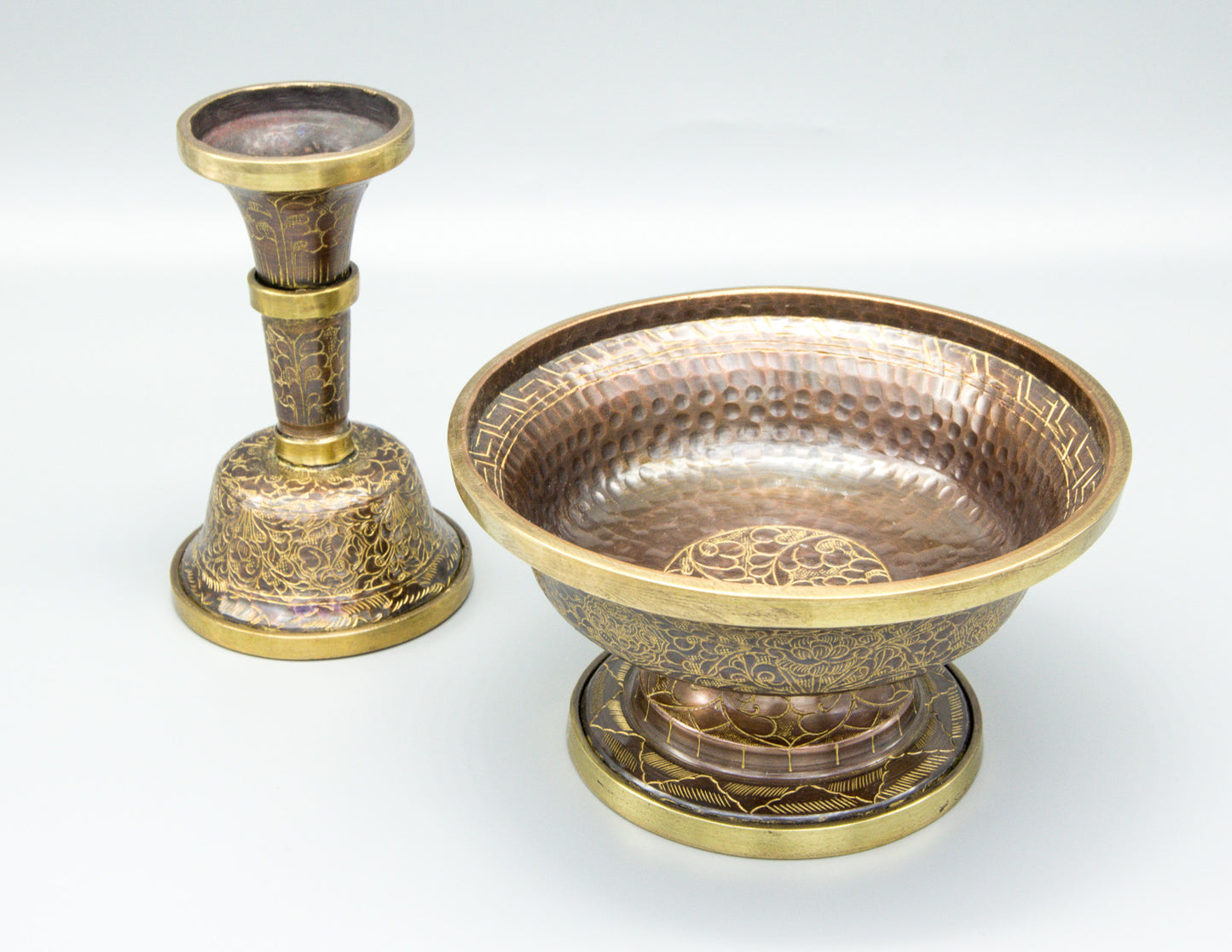 Engraved Serkyem Set, Oxidised Copper / Large
