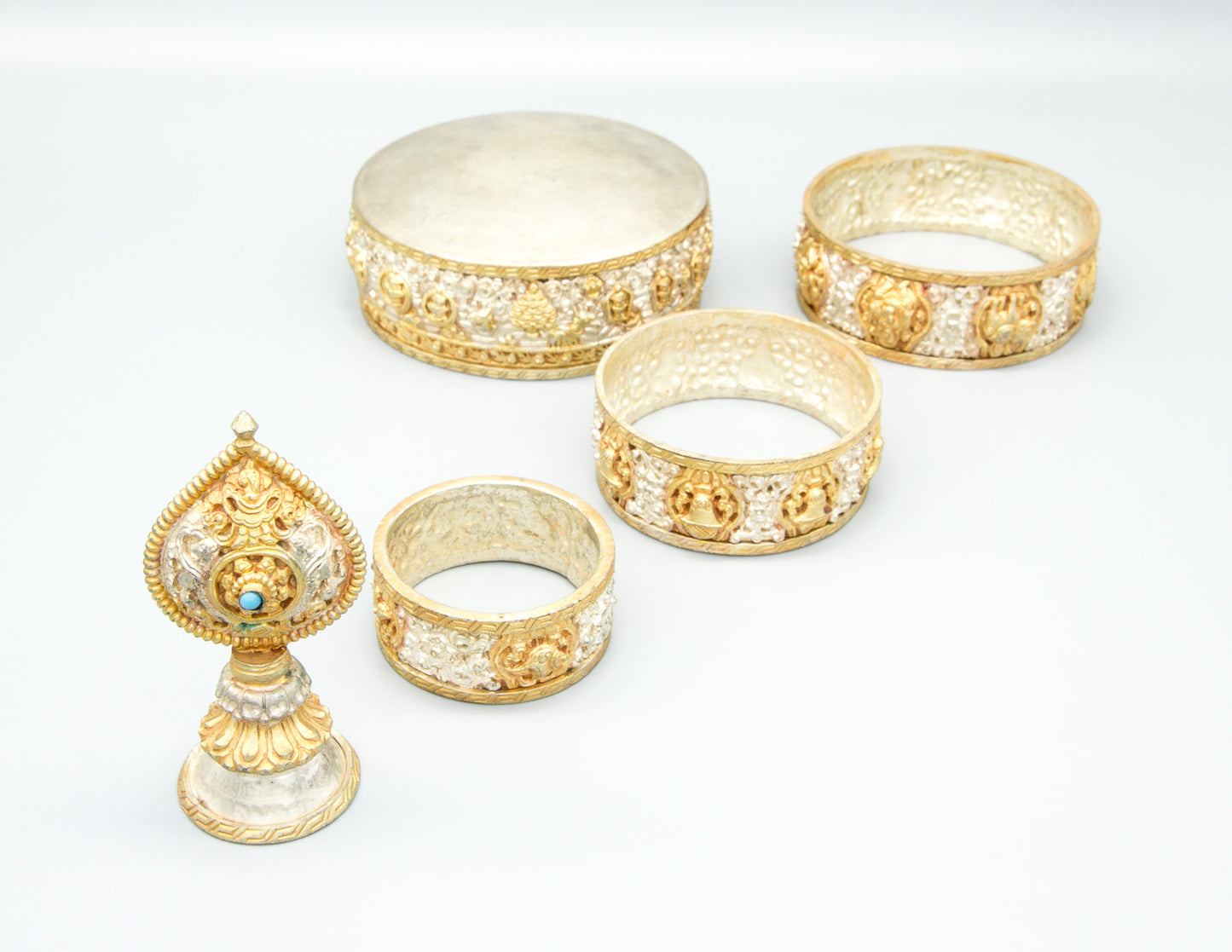 Handcrafted Gold & Silver Mandala Set, Small II