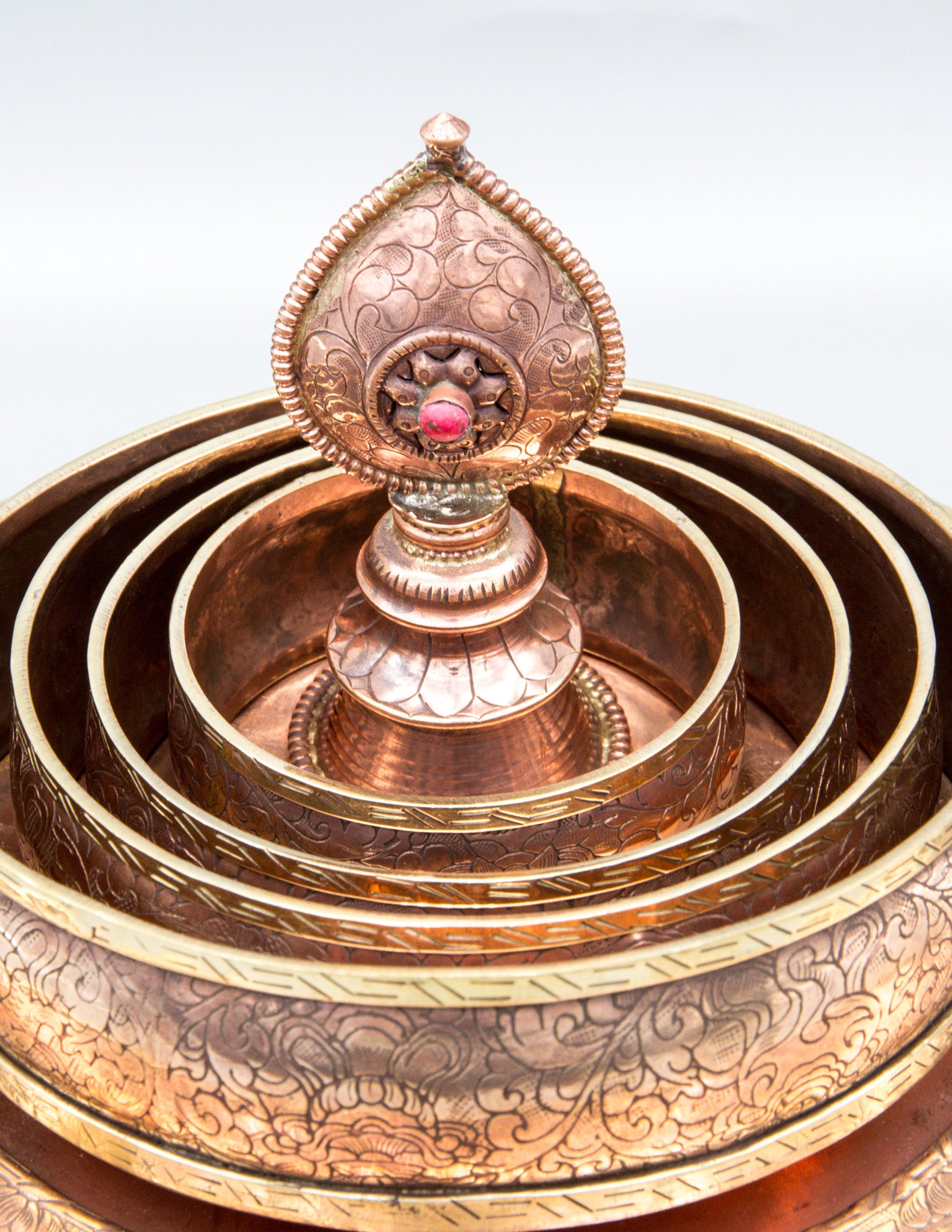 Copper retailer Tibetan Offering Mandala Set 5 Pieces 5.5”