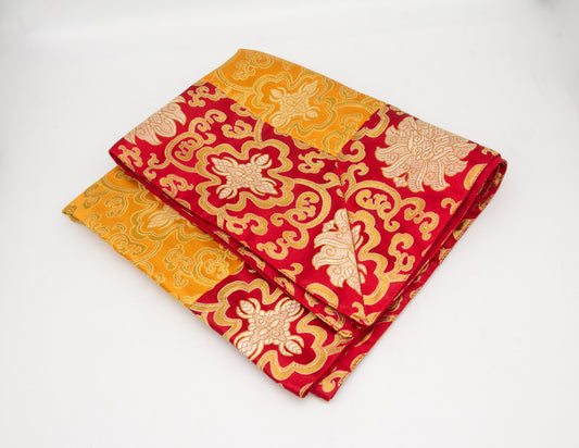 Tissu de brocart taille moyenne/nappe de table de pratique – rouge et orange