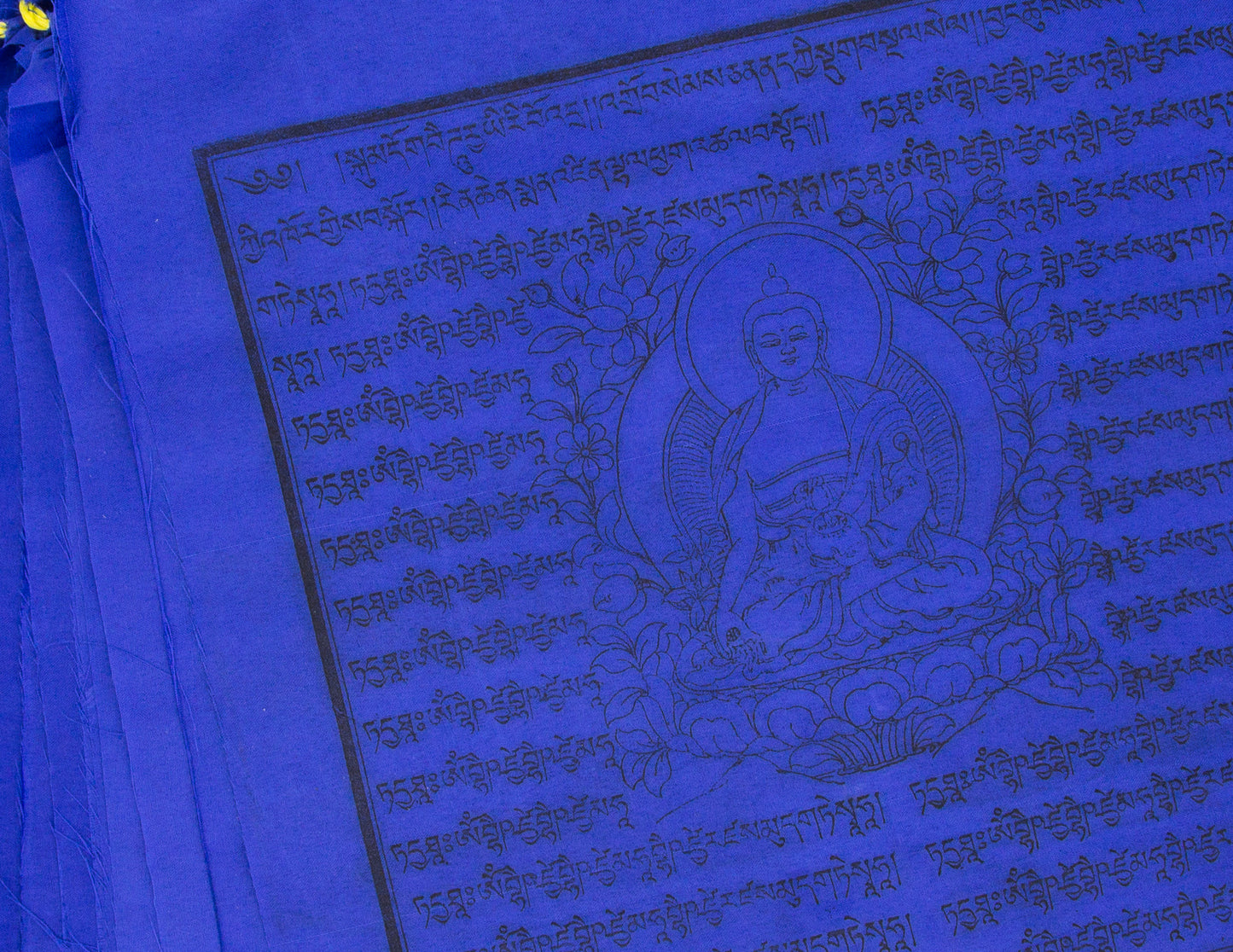 Große Medizinbuddha Gebetsfahnen, 33x33cm, 8,5m, blau