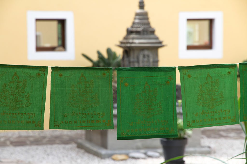 Green Tara Prayer Flags, 20x20cm