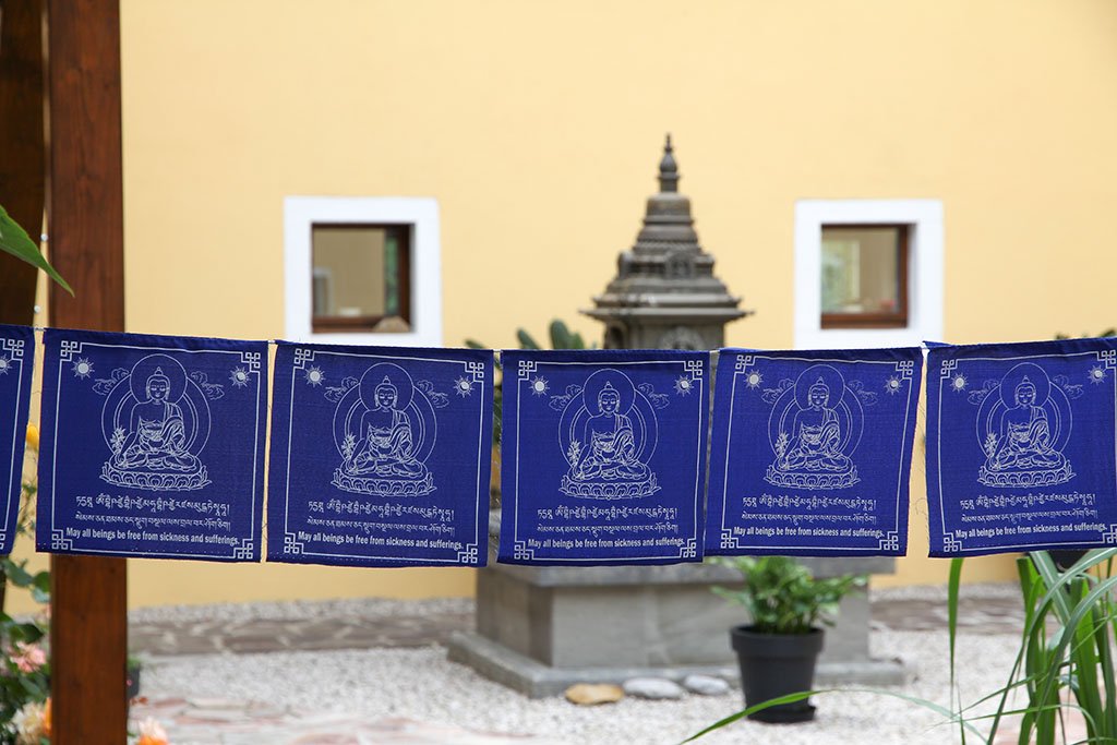 Banderas de oración del Buda de la Medicina, 20x20cm