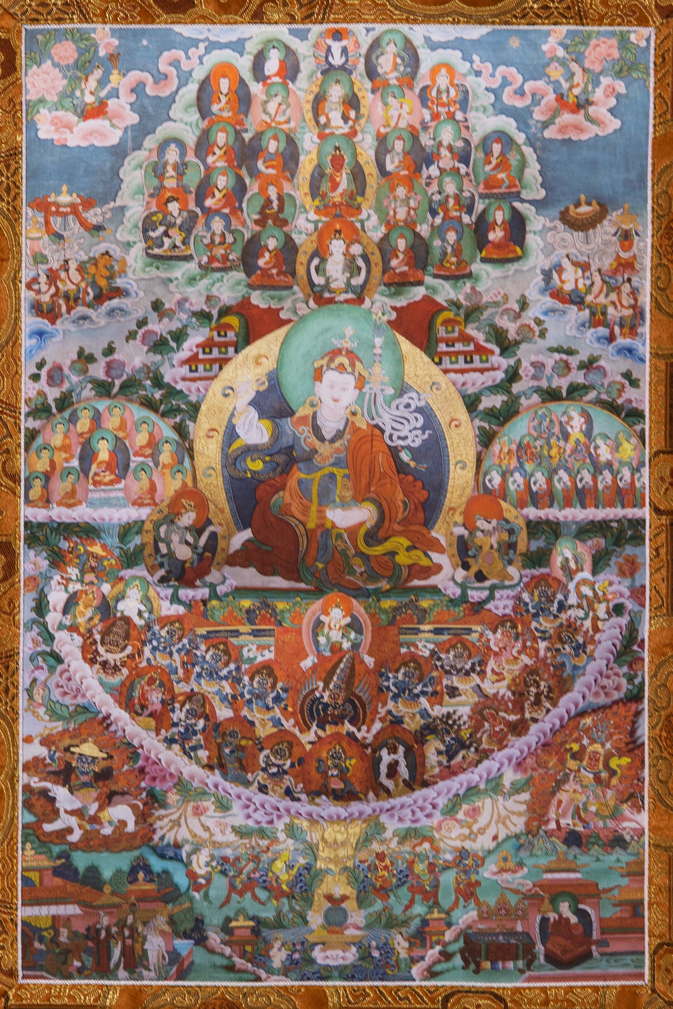 Guru Rinpoche Refugio Árbol Thangka III